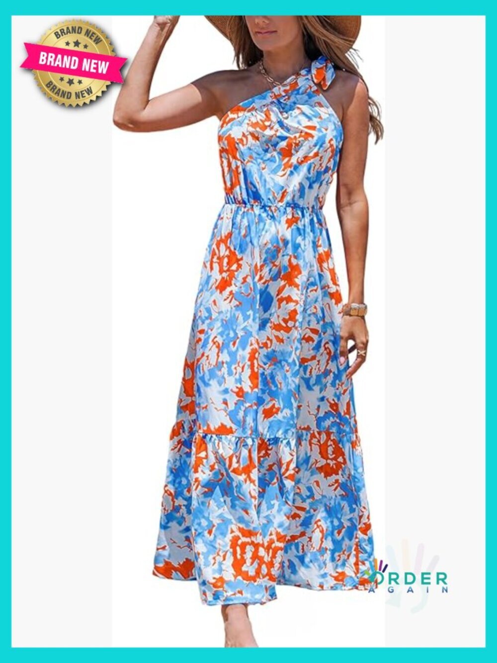 Flowy One Shoulder Smocked Tiered Maxi Dress for Summer